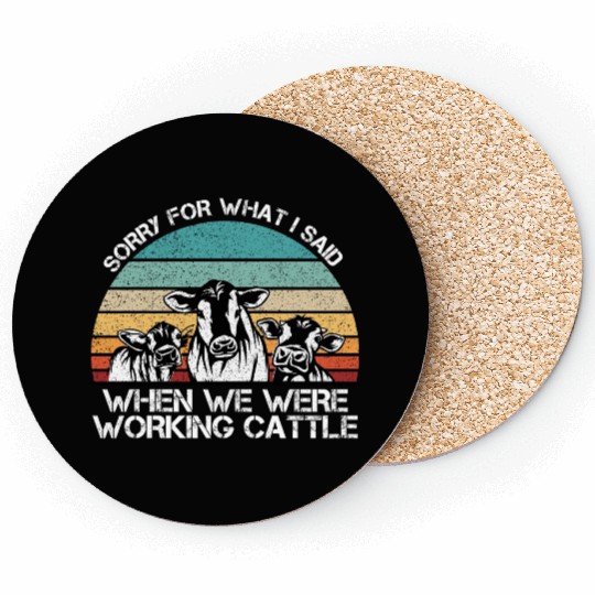 WORKING CATTLE RANCHER RANCH COWS LIVESTOCK gift Coasters