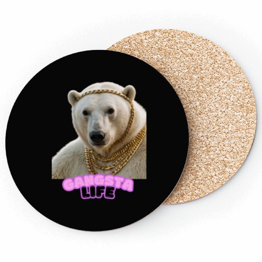 Gangsta Life Polar Bear 5 Coasters