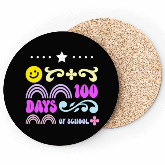 100 DAYS OF SCHOOL RAIBOW COLOURS Coasters