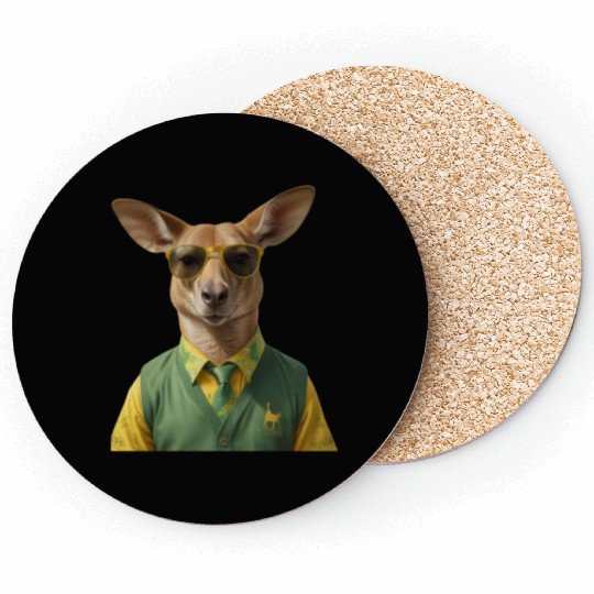 Green and Gold Kangaroo 6 Coasters