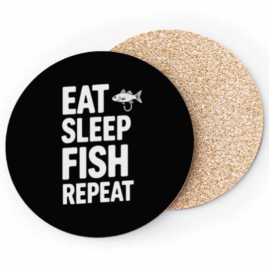Eat Sleep Fish Repeat River Fishing Coasters