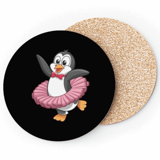 Happy Penguin Dancing in Tutu Coasters