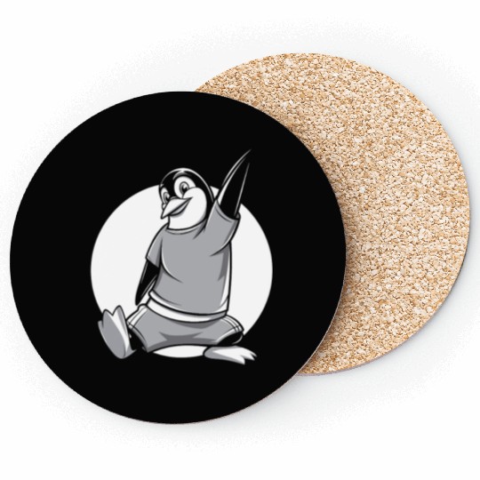 Fitness Penguin Stretch Workout Fun Coasters