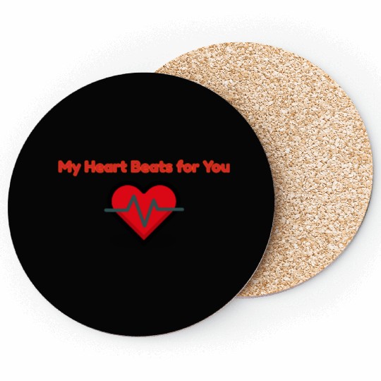 My Heart Beats for You -Funny Doctor Valentine Coasters