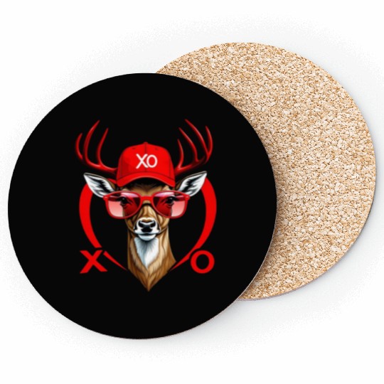Funny Valentine Buck Valentines Deer Hunting Coasters