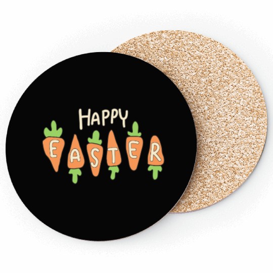 Happy Easter Cute Carrot Coasters