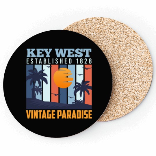 KEY-WEST ESTABLISHED 1828 VINTAGE PARADISE Coasters