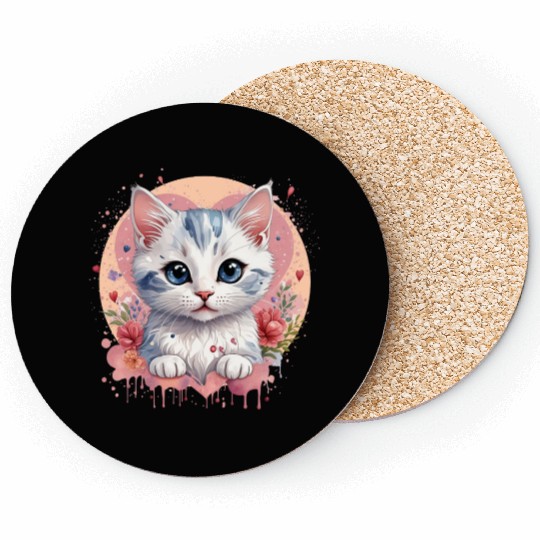 Flower Cat Coasters