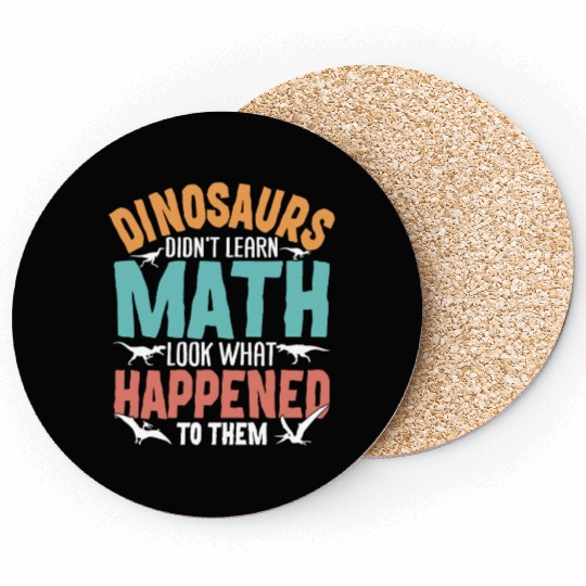 Funny Dinosaur Math Teacher Coasters