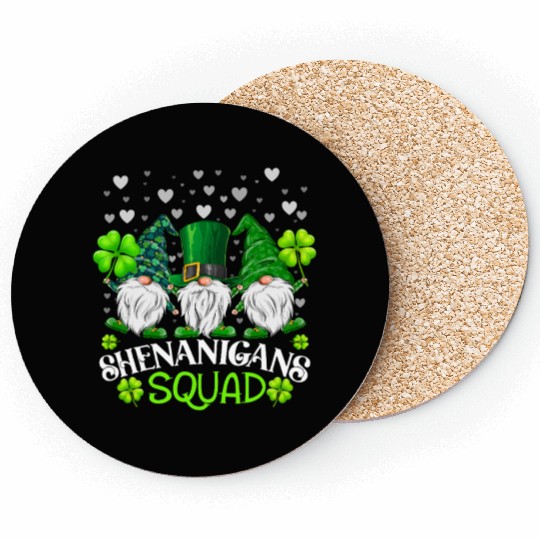 Shenanigans Squad St Patricks Day Gnomes Irish Coasters