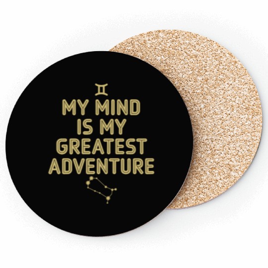Gemini Zodiac My Mind Is My Greatest Adventure Coasters