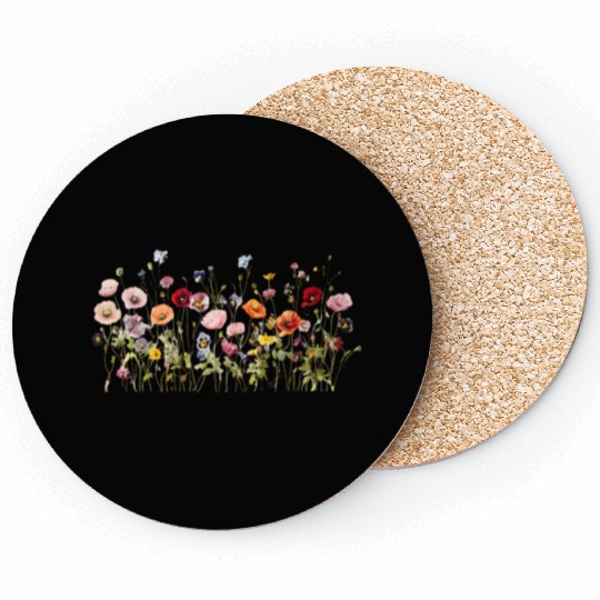 Wildflower Meadow – Natural Watercolor Blooms Coasters