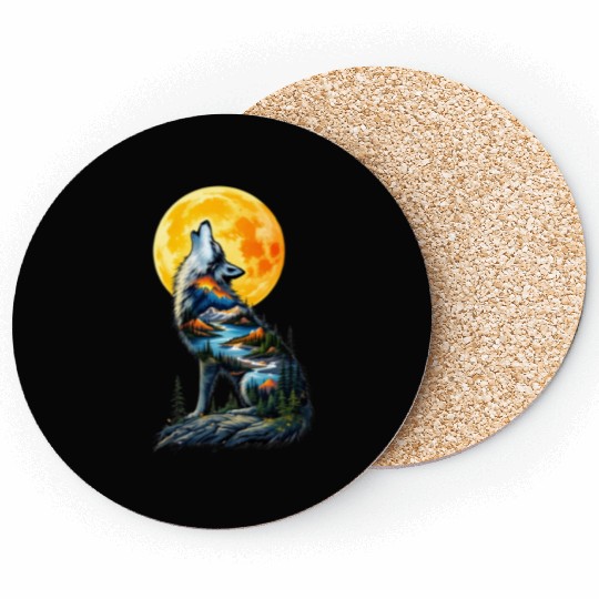 Howling Wolf Coasters
