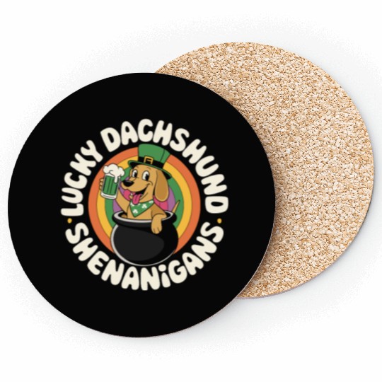 Lucky Dachshund Shenanigans | St. Patrick’s Day Coasters