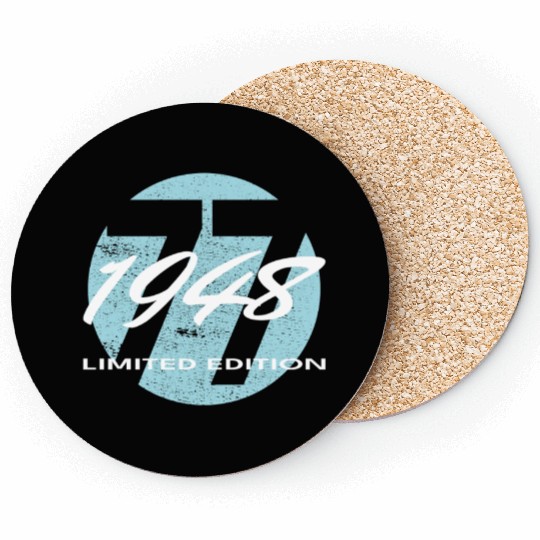 77th birthday men women 77 years 1948 vintage Coasters
