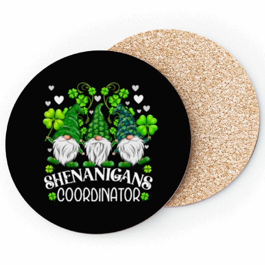 Shenanigans Coordinator St. Patricks Day Gnomes Coasters