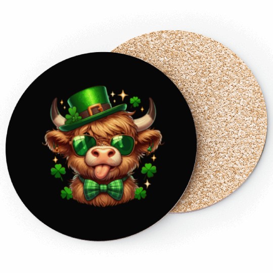 St Patricks Day Coasters - Irish Lucky cow