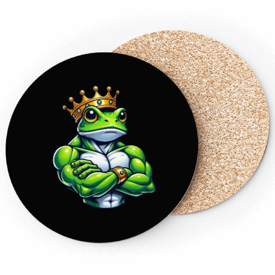 Muscular Frog King Fitness Workout Training Coasters