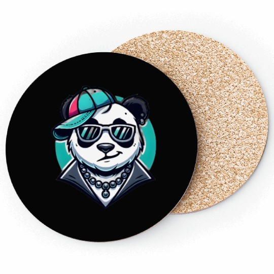 Cool Swag Panda – Hip Hop Streetwear Style Coasters