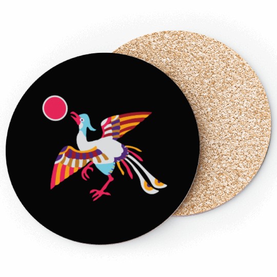 Sparrow Pattern (Paradise Flycatcher) Coasters