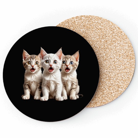 Surprised Kittens Coasters