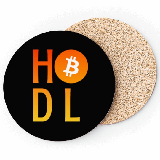 HODL Bitcoin Minimalist Art Coasters
