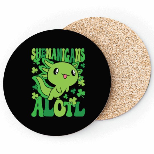 Axolotl St. Patrick's Day Shenanigans Alotl Coasters