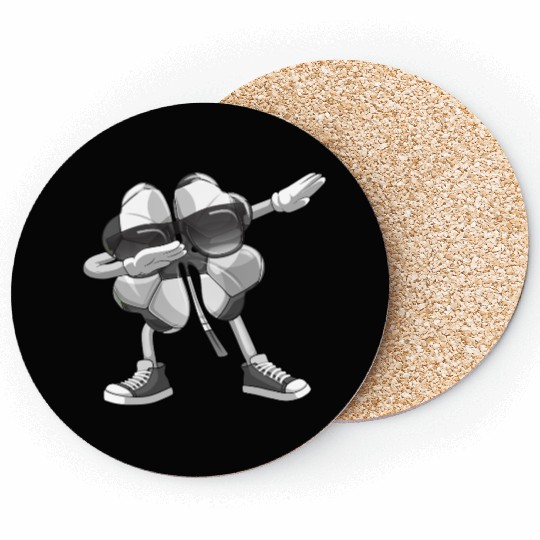 Dabbing Soccer Shamrock St Patricks Day Coasters