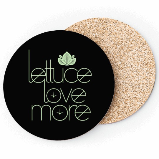 Lettuce Love More Vegan Vegetarian Style Coasters