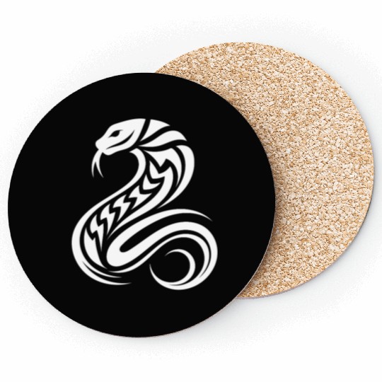 T Tattoo Style Dangerous Snake Coasters