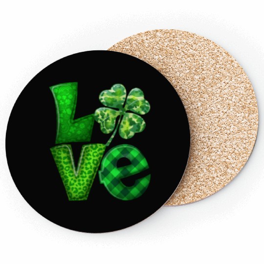 Love Shamrock St Patricks Day Coasters