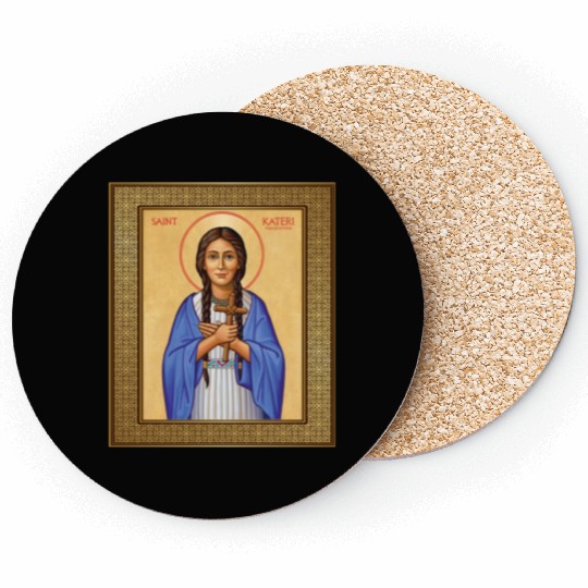 St Kateri Tekakwitha Lily of the Mohawks Catholic Coasters