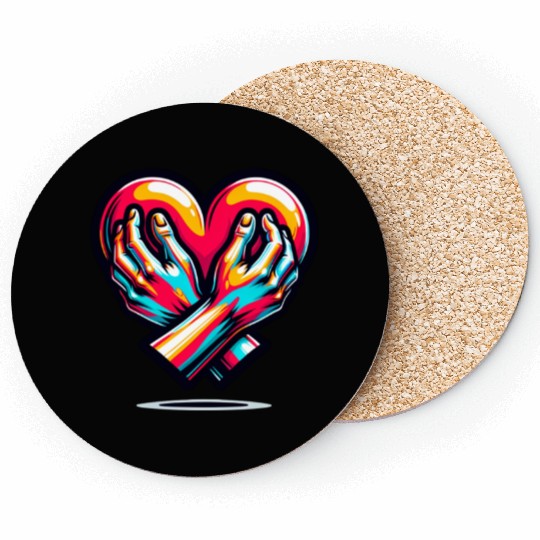 Valentine day Hands Holding a Heart Coasters