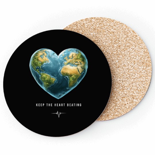 Keep the Heart Beating Environment Earth Day Heart Coasters