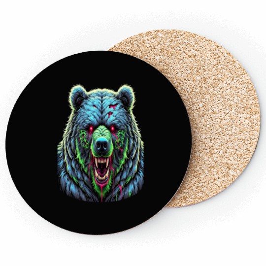 7D2D Inspired Neon Zombie Bear Coasters