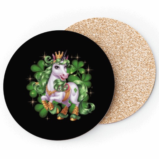St. Patrick's Day Unicorn Funny Lucky Unicorn Coasters