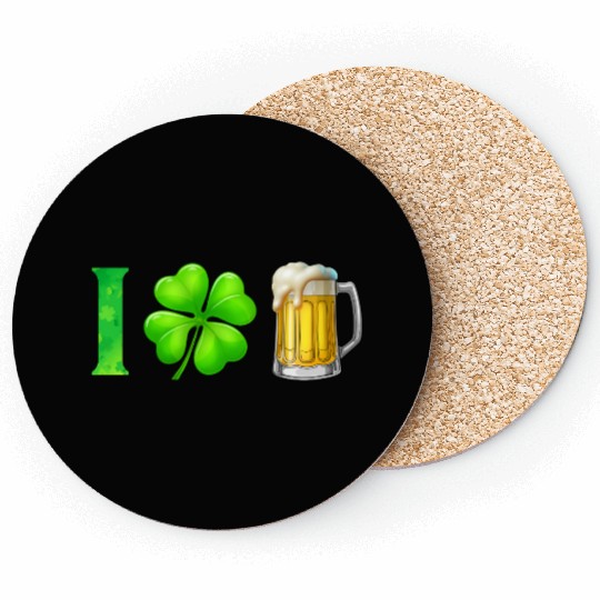 I Shamrock Beer Funny St Patrick's Day I Love Beer Coasters