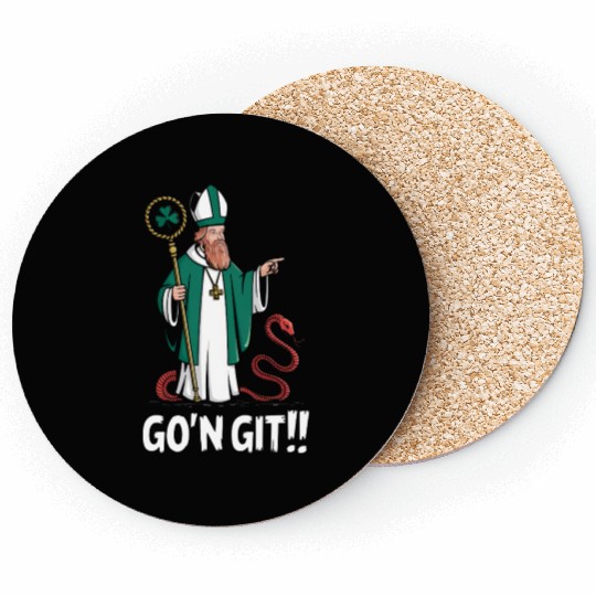 St Patricks Banishes Snakes Funny Irish Design Coasters