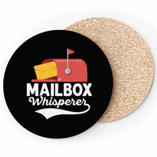 Mailbox Whisperer Mailman Postal Worker Coasters