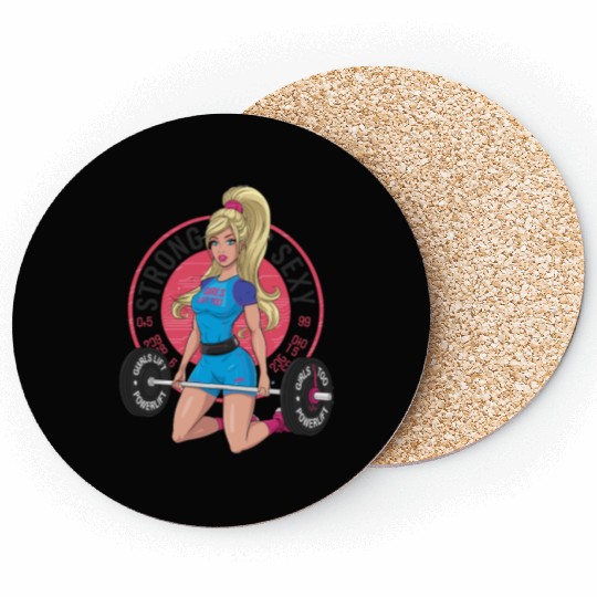 Strong Is Sexy Gym Motivation Girls Lift Too Coasters