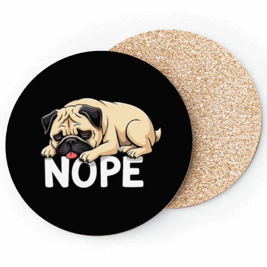 Pug Pug Dog Fauer Dog Nope Mops Saying Coasters