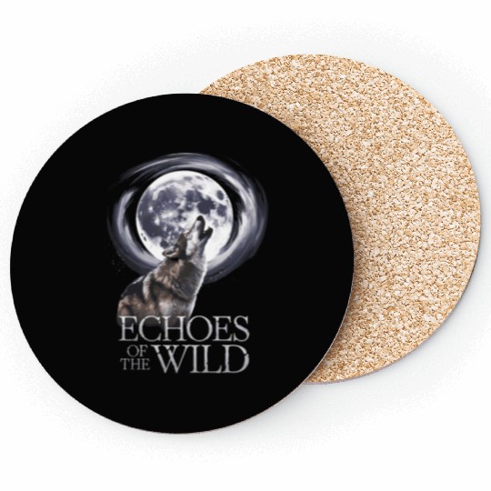 Echoes Of The Wild Howling Wolf Moon Art Coasters