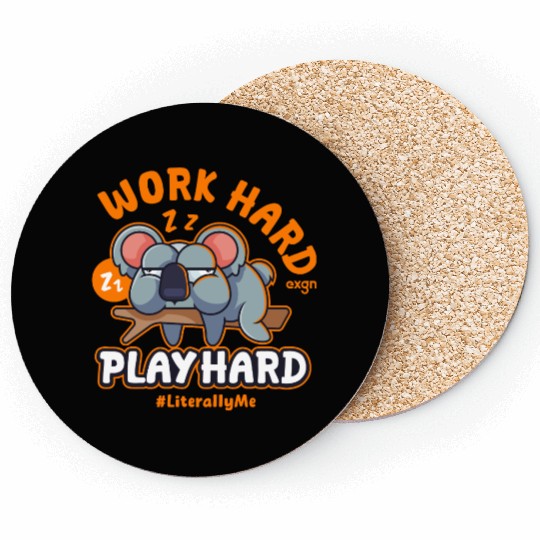Funny Hard Work Koala Coasters