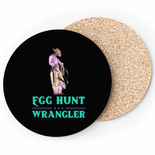 Egg Hunt Wrangler Easter Coasters