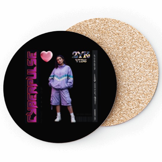 Y2K Vibes Cyberpulse Retro Coasters