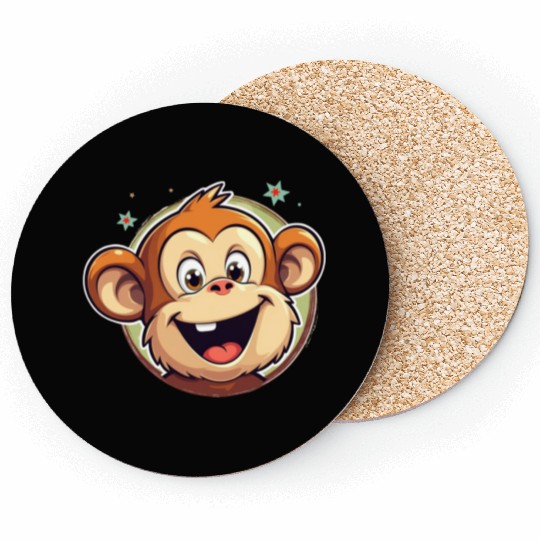 Cute Cartoon Monkey Face Coasters