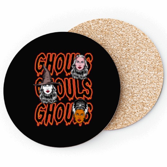 Ghouls, Ghouls, Ghouls Lady Horror Monster Mob Coasters