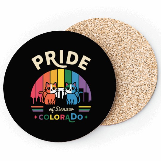 Pride of Dallas City Texas USA Rainbow Flag Coasters