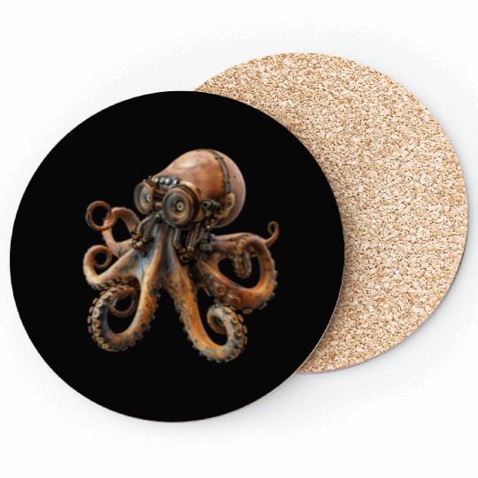 Steampunk Octopus, Steampunk Sci-Fi Coasters