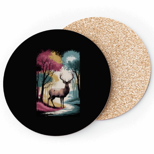 Deer in the forest 5 Coasters